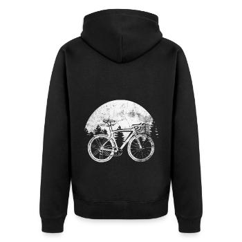 Sun - Cycling - - Unisex Premium Organic Zip Hoodie - black - Back - Nico (187cm)