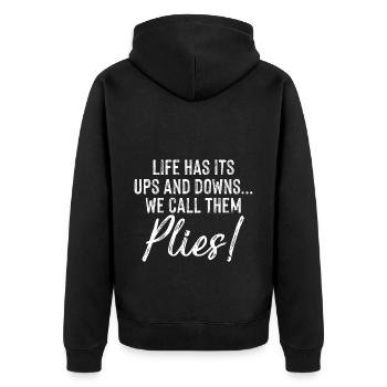 Meditation, Zen Yoga and Pilates - Unisex Premium Organic Zip Hoodie - black - Back - Nico (187cm)