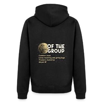 Moon Of The Group - Unisex Premium Organic Zip Hoodie - black - Back - Nico (187cm)