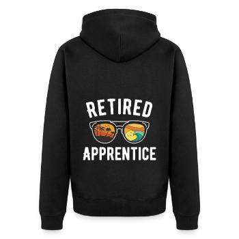 Beachy Sonnenbrille Azubi/Rentnerhemd - Unisex Premium Bio Zip Hoodie - Schwarz - Hinten - Nico (187cm)