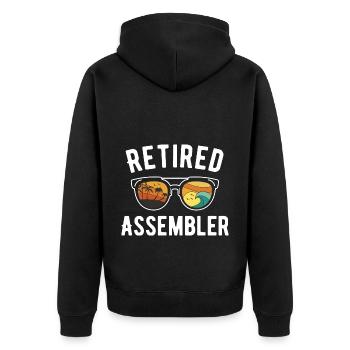 Beachy eyewear for relaxed pensioners - Unisex Premium Organic Zip Hoodie - black - Back - Nico (187cm)