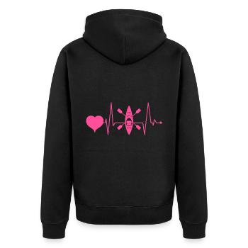 Kayak Fille Kayakiste Fille Heartbeat Rose - Veste à capuche bio Premium Unisexe - noir - Dos - Nico (187cm)