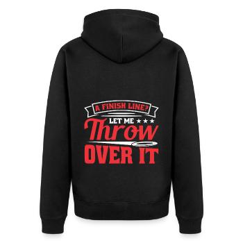 Diskuswurf Diskuswerfer Leichtathletik Diskus - Unisex Premium Bio Zip Hoodie - Schwarz - Hinten - Nico (187cm)