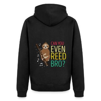Fagottist für Fagottorchester und Fagottist - Unisex Premium Bio Zip Hoodie - Schwarz - Hinten - Nico (187cm)