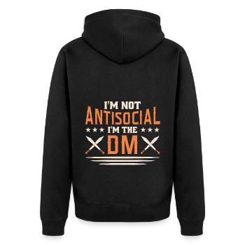 LARP live-action role-playing game - Unisex Premium Organic Zip Hoodie - black - Back - Nico (187cm)