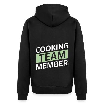 Cooking Team - Unisex Premium Organic Zip Hoodie - black - Back - Nico (187cm)