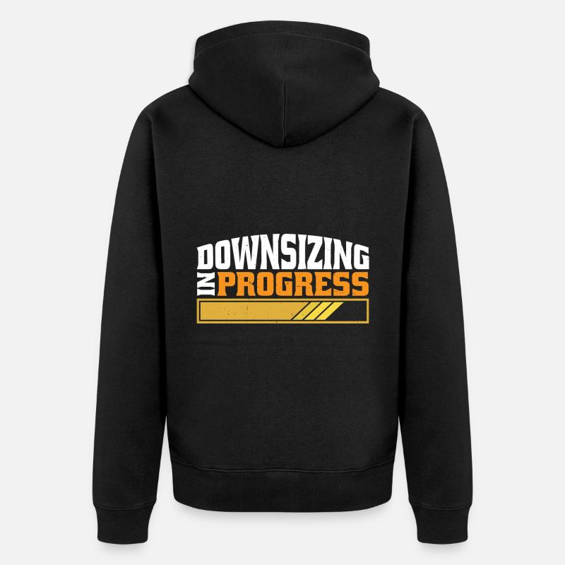 Downsizing In Progress 25 - Unisex Premium Bio Zip Hoodie - Schwarz
