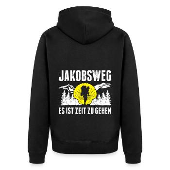 Jakobsweg Für Pilger Wanderer Pilgerweg Camino de - Unisex Premium Bio Zip Hoodie - Schwarz - Hinten - Nico (187cm)