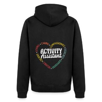 Activity Assistant Apprciaton - Unisex Premium Bio Zip Hoodie - Schwarz - Hinten - Nico (187cm)
