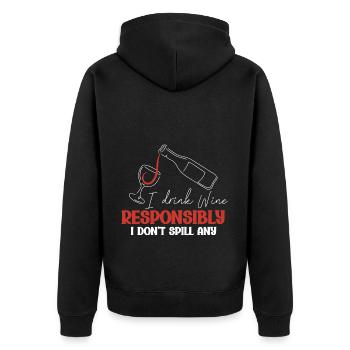 Je bois du vin de manière responsable, je - Veste à capuche bio Premium Unisexe - noir - Dos - Nico (187cm)
