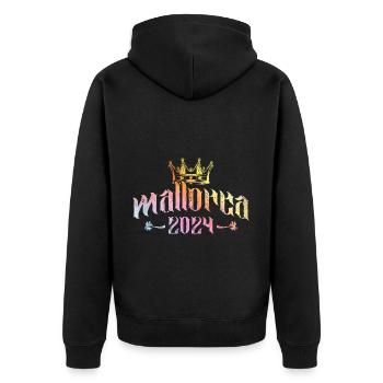 Mallorca 2024 Colorful Tour - Unisex Premium Organic Zip Hoodie - black - Back - Nico (187cm)