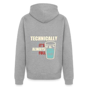 Technically, it's always crowded - - Unisex Premium Organic Zip Hoodie - heather grey - Back - Nico (187cm)