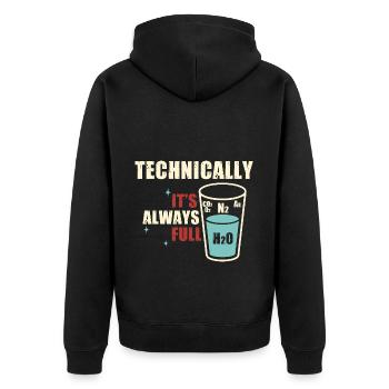 Technically, it's always crowded - - Unisex Premium Organic Zip Hoodie - black - Back - Nico (187cm)