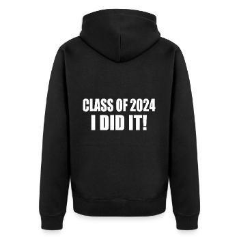 class of 2024 - Unisex Premium Bio Zip Hoodie - Schwarz - Hinten - Nico (187cm)