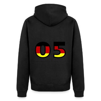 Maillot Allemagne numéro 5 - Veste à capuche bio Premium Unisexe - noir - Dos - Nico (187cm)