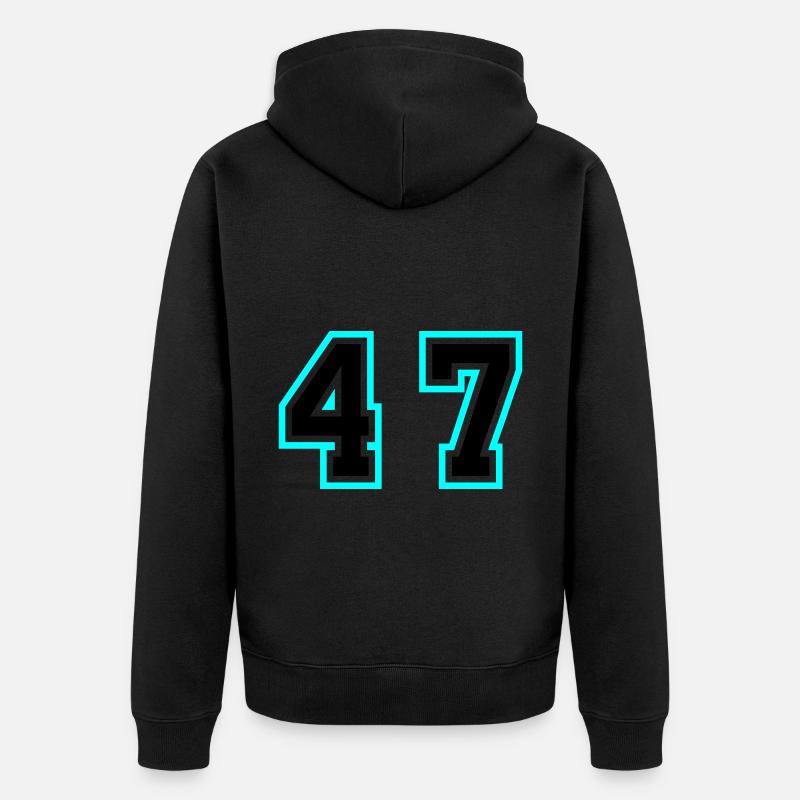 47 Symbole numérique - Veste à capuche bio Premium Unisexe - noir