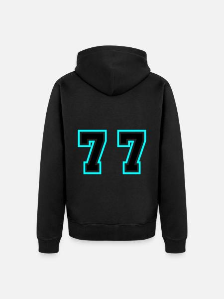77 Number Symbol - Unisex Premium Organic Zip Hoodie - black
