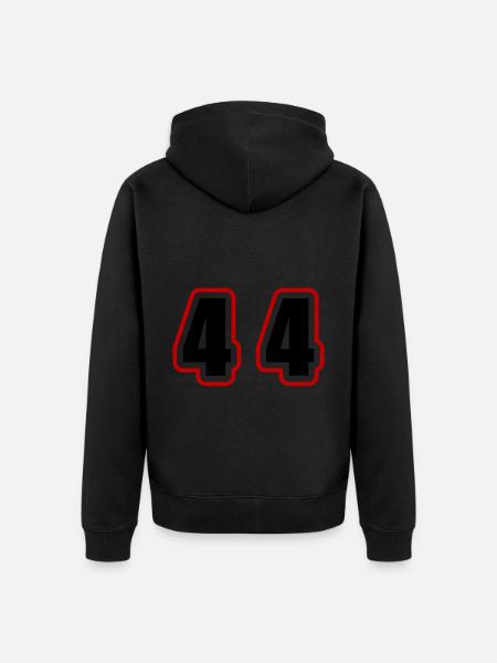 44 Number College - Unisex Premium Organic Zip Hoodie - black
