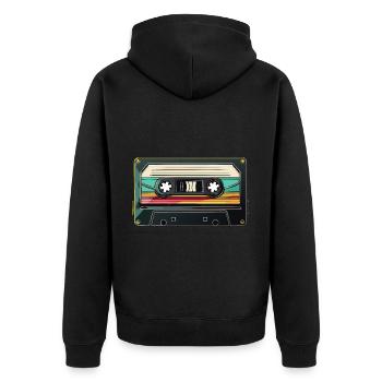 80s 90s Retro Party Carénage Cassette - Veste à capuche bio Premium Unisexe - noir - Dos - Nico (187cm)