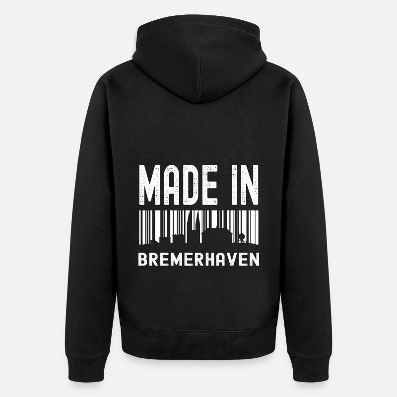 Bremenerhaven - Unisex Premium Bio Zip Hoodie - Schwarz