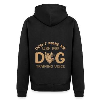 Funny Dog Trainer Voice Dog Training Pet - Unisex Premium Bio Zip Hoodie - Schwarz - Hinten - Nico (187cm)