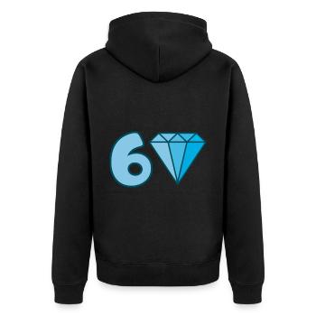 Diamant du 60e anniversaire - Veste à capuche bio Premium Unisexe - noir - Dos - Nico (187cm)