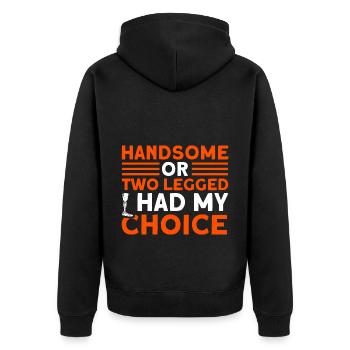 Handicap Amputee Amputation Prosthetic Leg - Unisex Premium Organic Zip Hoodie - black - Back - Nico (187cm)