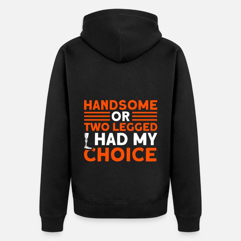 Handicap Amputierter Amputation Beinprothese - Unisex Premium Bio Zip Hoodie - Schwarz