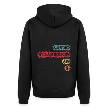 Gibt Wichtigeres Bobber Motorradfahrer Motorrad - Unisex Premium Bio Zip Hoodie - Schwarz - Hinten - Nico (187cm)
