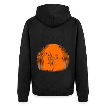 Roter Panda - Unisex Premium Bio Zip Hoodie - Schwarz - Hinten - Nico (187cm)