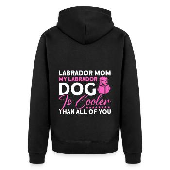 Haustier Labrador Mama Hund Labrador - Unisex Premium Bio Zip Hoodie - Schwarz - Hinten - Nico (187cm)