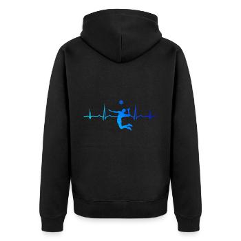 Jeux de volleyball Joueurs de volleyball masculins - Veste à capuche bio Premium Unisexe - noir - Dos - Nico (187cm)