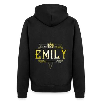 Emily - Unisex Premium Bio Zip Hoodie - Schwarz - Hinten - Nico (187cm)