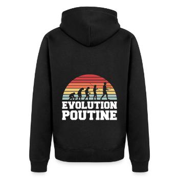 Kanadische Poutine Pommes Frites Mittagessen - Unisex Premium Bio Zip Hoodie - Schwarz - Hinten - Nico (187cm)