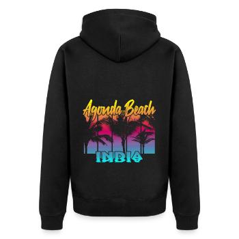 Agonda Beach India - Unisex Premium Bio Zip Hoodie - Schwarz - Hinten - Nico (187cm)