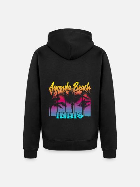 Agonda Beach India - Unisex Premium Bio Zip Hoodie - Schwarz