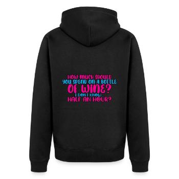 Combien devriez-vous dépenser pour une bouteille de vin? 4 - Veste à capuche bio Premium Unisexe - noir - Dos - Nico (187cm)