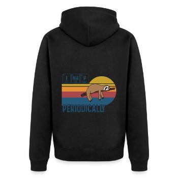 I Nap Periodically Vintage Funny Science Sloth - Unisex Premium Organic Zip Hoodie - black - Back - Nico (187cm)