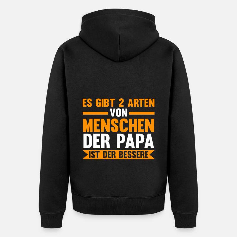 Vater Papi Papa - Unisex Premium Bio Zip Hoodie - Schwarz
