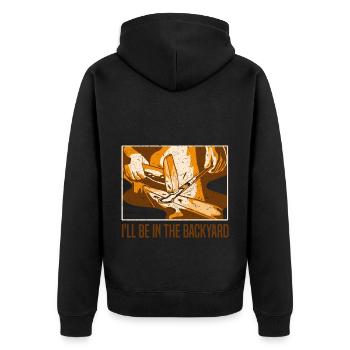 Blacksmith Gifts | Craft Goldsmith Forging - Unisex Premium Organic Zip Hoodie - black - Back - Nico (187cm)