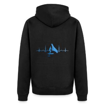 hydrofoil wingsurfing women men wingfoil - Unisex Premium Organic Zip Hoodie - black - Back - Nico (187cm)