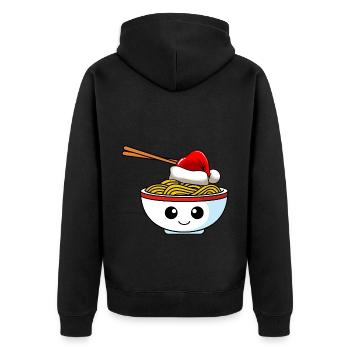 Nudeln Weihnachten Comic Xmas - Unisex Premium Bio Zip Hoodie - Schwarz - Hinten - Nico (187cm)