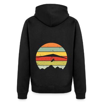 Hanggleiter Drachenflieger Deltasegler - Unisex Premium Bio Zip Hoodie - Schwarz - Hinten - Nico (187cm)