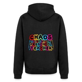 Chaos Coordinator Preschool Teacher - Unisex Premium Organic Zip Hoodie - black - Back - Nico (187cm)