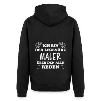 Maler Witz Spruch Meister Lackierer Maler Geschenk - Unisex Premium Bio Zip Hoodie - Schwarz - Hinten - Nico (187cm)