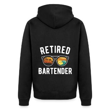 Bartender's Beachy Mixology Ausflug im Ruhestand - Unisex Premium Bio Zip Hoodie - Schwarz - Hinten - Nico (187cm)