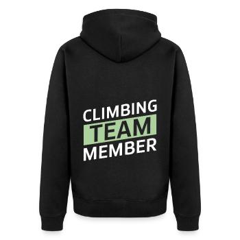 Climbing Team - Unisex Premium Bio Zip Hoodie - Schwarz - Hinten - Nico (187cm)