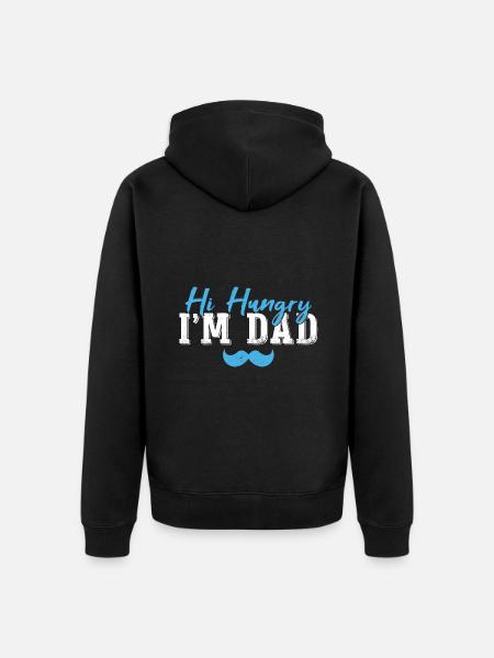 Hi Hungry I'm Dad - Unisex Premium Organic Zip Hoodie - black