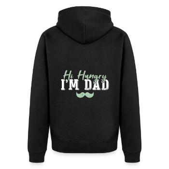 Salut affamé, je suis papa - Veste à capuche bio Premium Unisexe - noir - Dos - Nico (187cm)