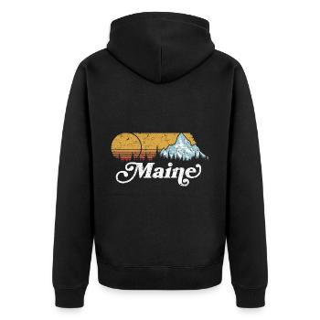 Maine, USA, State, Nature, Lovers, Mountains - Unisex Premium Organic Zip Hoodie - black - Back - Nico (187cm)